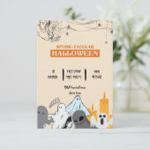 Spooktaculair schattig spook Halloween feest Kaart (Staand voorkant)