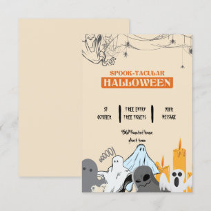Spooktaculair schattig spook Halloween feest Kaart