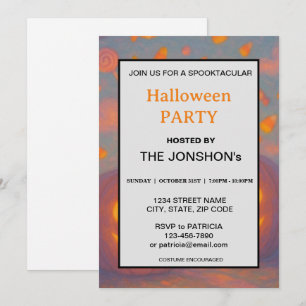 Spooktaculaire Dark Haunted House Halloween Party Kaart