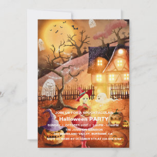Spooktaculaire Dark Haunted House Halloween Party  Kaart