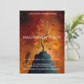 Spooktaculaire Dark Haunted House Halloween Party Kaart (Staand voorkant)