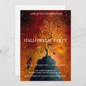 Spooktaculaire Dark Haunted House Halloween Party Kaart (Voorkant / Achterkant)