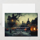 Spooktaculaire Dark Haunted House Halloween Party Kaart (Voorkant / Achterkant)