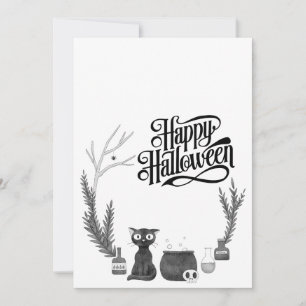 Spooktaculaire Dark Haunted House Halloween Party Kaart