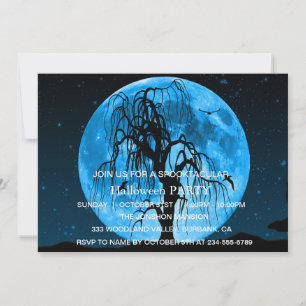 Spooktaculaire Dark Haunted House Halloween Party Kaart