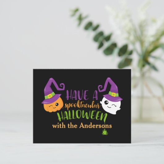 Spooktaculaire Halloween Custom Invitation Uitnodiging Briefkaart (Staand voorkant)