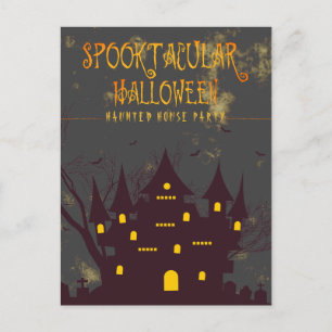 Spooktaculaire Halloween Haunch House Party Briefkaart