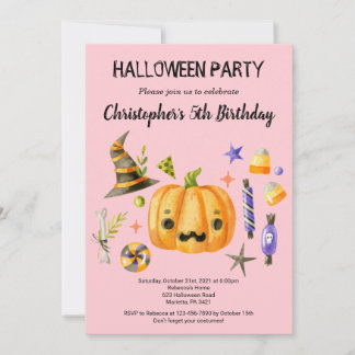 Spooktaculaire halloween kinderen Birthday Party r Kaart