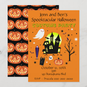 Spooktaculaire halloween-partij kaart