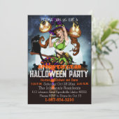 Spooktaculaire halloween-partij kaart (Staand voorkant)