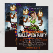 Spooktaculaire halloween-partij kaart (Voorkant / Achterkant)