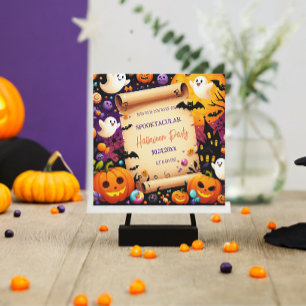 Spooktaculaire halloween-partij kaart