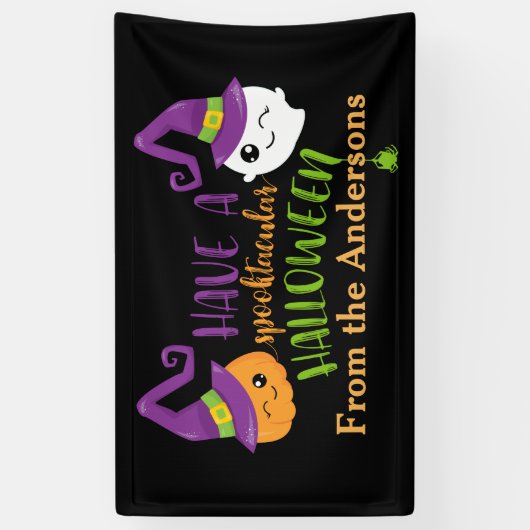 Spooktaculaire Halloween Party Decor gepersonalise Spandoek (Verticaal)