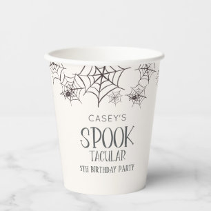 Spooktaculaire Halloween Verjaardagsfeest Spider W Papieren Bekers