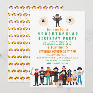 Spooktaculaire kinderen Birthday Halloween Party Kaart