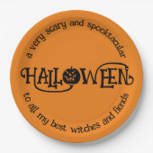 Spooktaculaire Oranje Halloween Jack-o-Lantern Papieren Bordje (Voorkant)