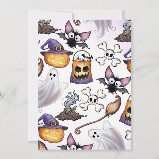 Spooktaculaire Paarse Halloween-verjaardag Kaart (Achterkant)