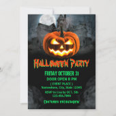 Spooktaculaire pompoen Haunted House Halloween Par Kaart (Voorkant)