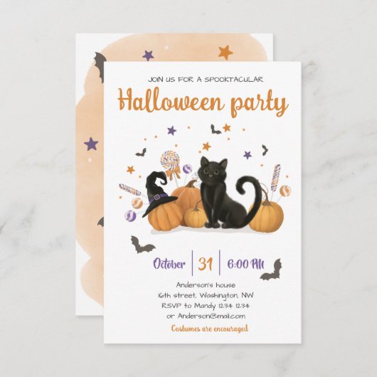 Spooktaculaire uitnodiging van de partij van het H (Voorkant / Achterkant)
