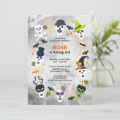 Spooktaculaire uitnodiging voor Birthday (Staand voorkant)