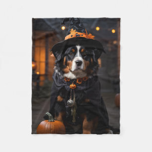 Spooktacular Berner Dog: Een Halloween Howl-o-Ween Fleece Deken