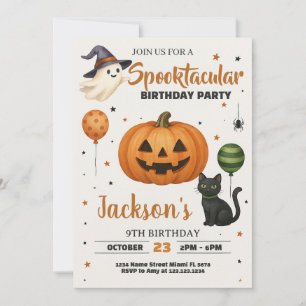 Spooktacular Birthday Party Invitation Kaart