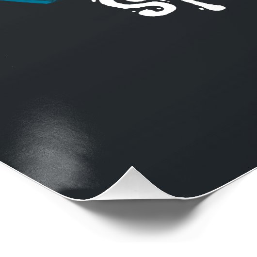 Spooktacular Blue and Black Haunted House Perfect Poster (Hoek)