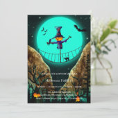 Spooktacular Dark  Gothic Halloween Party Kaart (Staand voorkant)