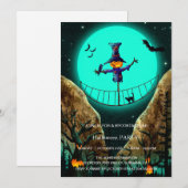 Spooktacular Dark  Gothic Halloween Party Kaart (Voorkant / Achterkant)