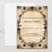 Spooktacular Dark  Gothic Halloween Party Kaart (Voorkant / Achterkant)