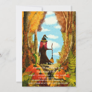 Spooktacular Donkere Pompoen Heks Halloween Feest  Kaart