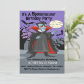 Spooktacular Dracula Birthday Halloween Party Invi Kaart (Staand voorkant)