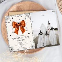 Spooktacular Feest Foto Halloween Oranje Strik