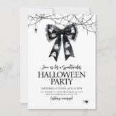 Spooktacular Ghost Bow Coquette Halloween Party Kaart (Voorkant)