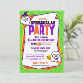 Spooktacular Ghosts Green Anniversaire Invitation (Debout devant)
