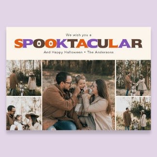 Spooktacular Grappige Halloween Foto Vakantie Feestdagenkaart