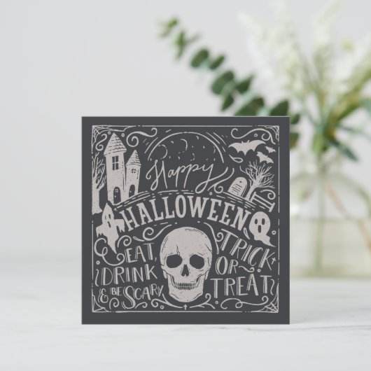 Spooktacular Halloween | feestuitnodiging Kaart (Staand voorkant)