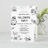 Spooktacular Halloween Party Black Kaart (Staand voorkant)