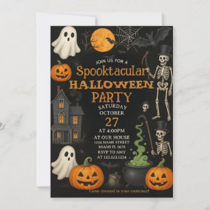 Spooktacular Halloween Party Invitation Kaart