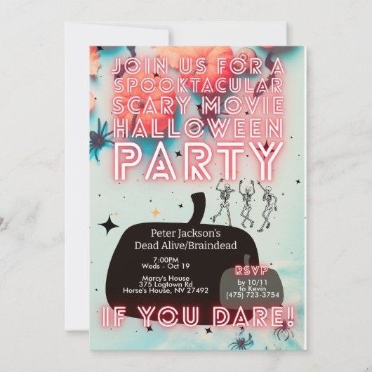 Spooktacular Halloween Party Scary Invitation (Devant)
