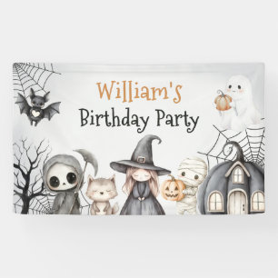 Spooktacular Halloween Schattige Ghost Verjaardags Spandoek