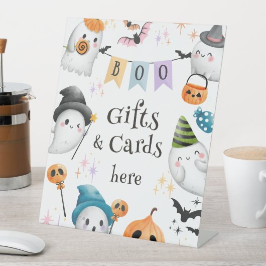 Spooktacular Halloween Verjaardag Schattige Ghost Reclamebord Met Voetstuk (Insitu)