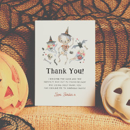 Spooktacular Halloween verjaardagsfeest Dank u Bedankkaart