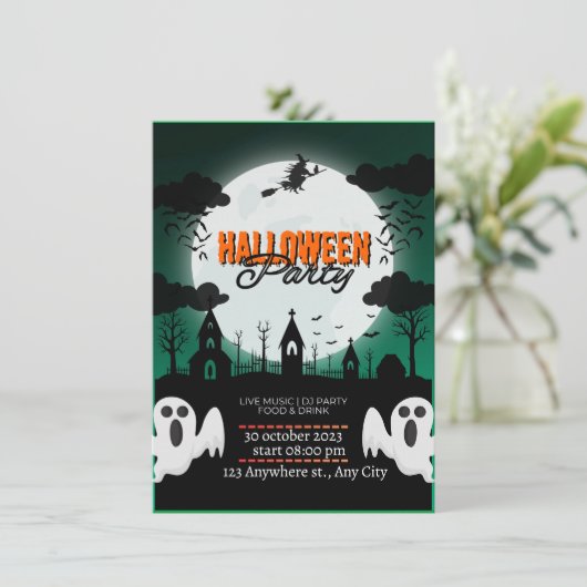 SpookTacular Haunted Castle Halloween Invitation d (Debout devant)