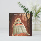 Spooktacular Haunted House Halloween Party Ghost Kaart (Staand voorkant)