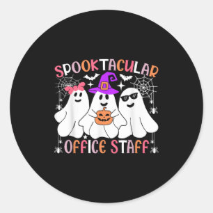 Spooktacular kantoorpersoneel grappige Halloween-k Ronde Sticker