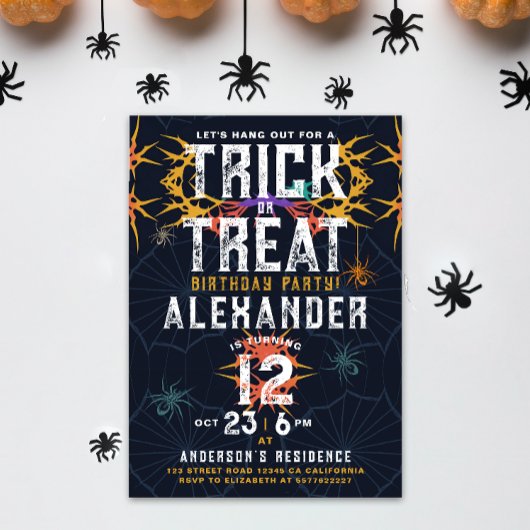 Spooktacular Kleurrijke Spider Halloween Verjaarda Kaart