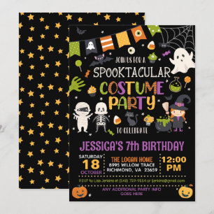 Spooktacular Kostuumfeest Halloween Verjaardag Kaart