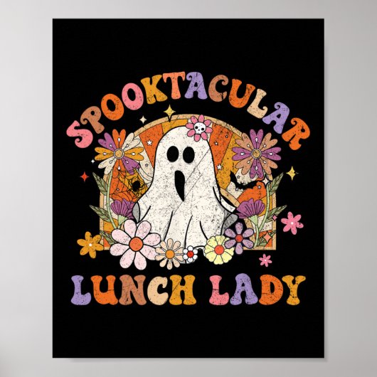 Spooktacular Lunch Lady Happy Halloween Spooky Mat Poster (Voorkant)