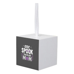 Spooktacular Moeder Halloween ontwerp_1 Kubus Ornament
